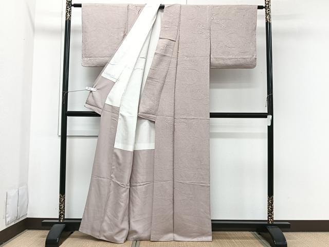 平和屋着物■上質な色無地　流水芝地紋　霞色　正絹　逸品　CABI3622xi
