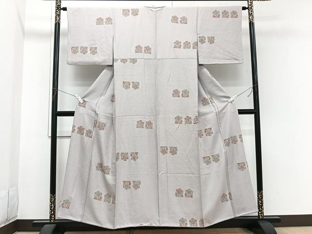 平和屋着物■上質な小紋　草花文　金彩　正絹　逸品　CABI3624xi