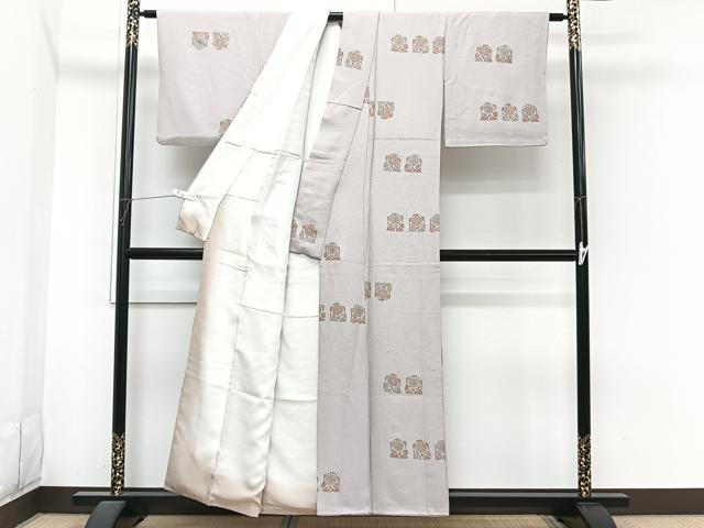 平和屋着物■上質な小紋　草花文　金彩　正絹　逸品　CABI3624xi