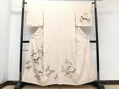 平和屋着物■訪問着　刺繍　草花文　金糸　高島屋扱い　正絹　逸品　CABI3627xi