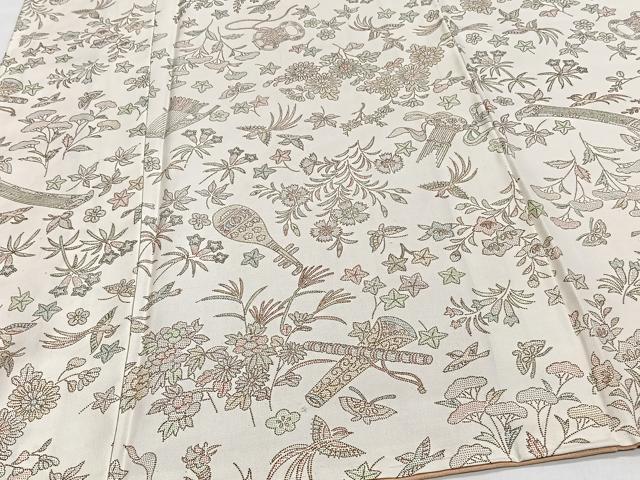 平和屋着物■本場染大島紬　楽器花鳥文　正絹　逸品　未使用　CABI3629xi