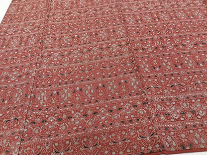 平和屋着物■上質な小紋　横段更紗花文　正絹　逸品　CABI3637xi