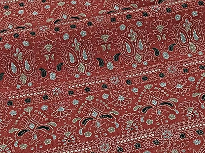平和屋着物■上質な小紋　横段更紗花文　正絹　逸品　CABI3637xi