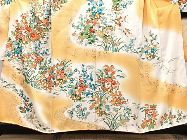 平和屋着物■豪華振袖　駒刺繍　飾花文　金彩　正絹　逸品　CABI3640xi