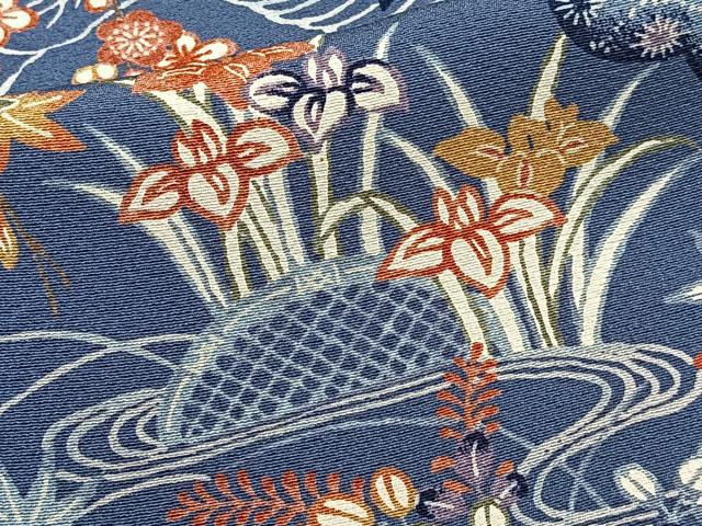 平和屋着物■上質な小紋　雲取り風景花文　正絹　逸品　未使用　CABI3644xi