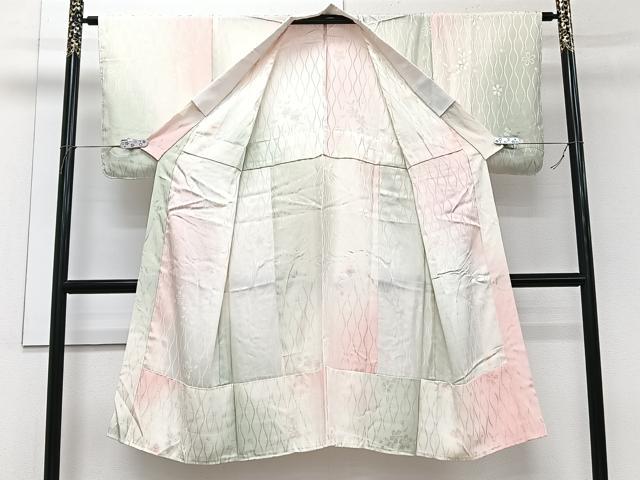 平和屋着物■長襦袢　無双仕立て　立ち分銅花文　暈し染め　正絹　逸品　未使用　CABI3646xi