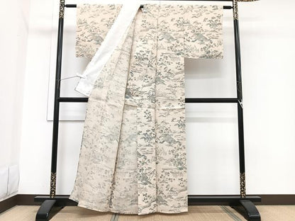 平和屋着物＊夏物　訪問着　生紬紗　御所解松竹梅文　正絹　逸品　CABI3653xi