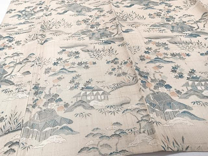 平和屋着物＊夏物　訪問着　生紬紗　御所解松竹梅文　正絹　逸品　CABI3653xi