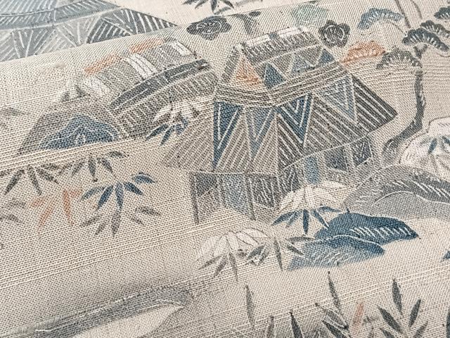 平和屋着物＊夏物　訪問着　生紬紗　御所解松竹梅文　正絹　逸品　CABI3653xi
