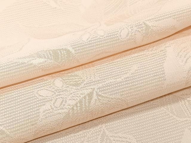 平和屋着物＊夏物　色無地　草蕾紋紗　淡香色　正絹　逸品　CABI3655xi