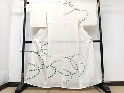平和屋着物＊夏物　訪問着　絽　手描き　草花文　正絹　逸品　CABI3656xi