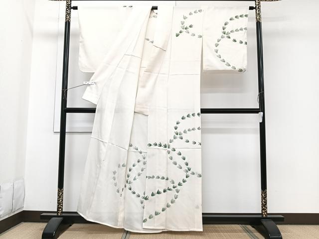 平和屋着物＊夏物　訪問着　絽　手描き　草花文　正絹　逸品　CABI3656xi
