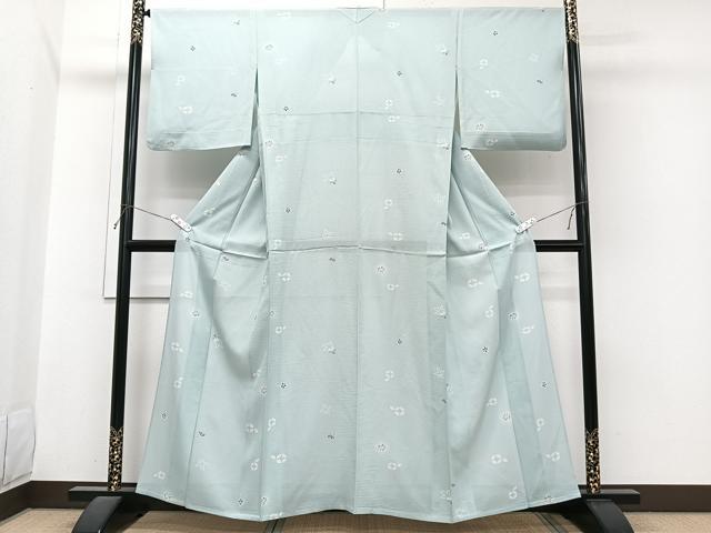 平和屋着物＊夏物　小紋　絽　舞花文　正絹　逸品　CABI3657xi