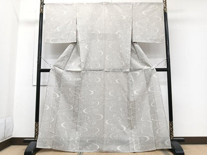 平和屋着物＊夏物　夏塩沢　110亀甲　唐草文　正絹　逸品　CABI3661xi