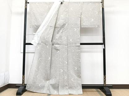 平和屋着物＊夏物　夏塩沢　110亀甲　唐草文　正絹　逸品　CABI3661xi