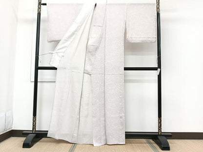 平和屋着物＊夏物　小紋　絽　七宝草花文　正絹　逸品　CABI3662xi