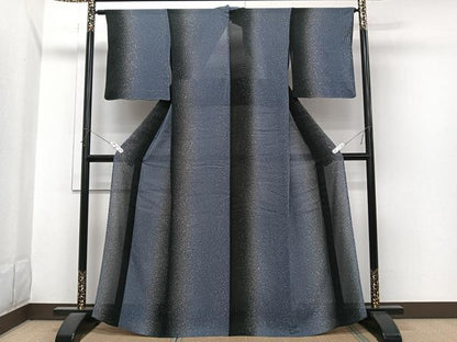 平和屋着物＊夏物　小紋　紗　間道　正絹　逸品　CABI3663xi