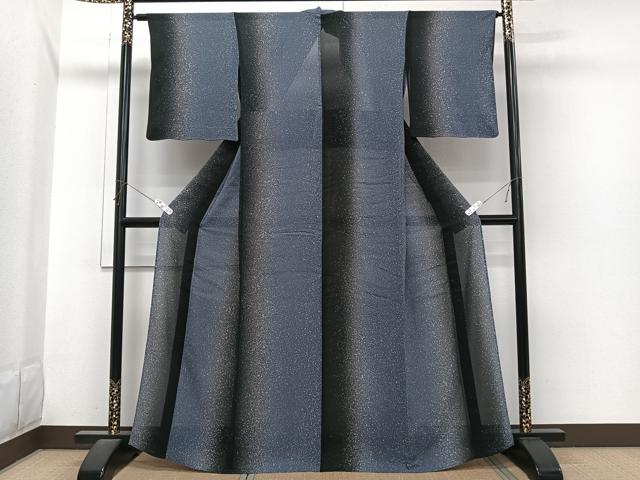 平和屋着物＊夏物　小紋　紗　間道　正絹　逸品　CABI3663xi