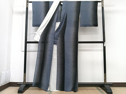 平和屋着物＊夏物　小紋　紗　間道　正絹　逸品　CABI3663xi
