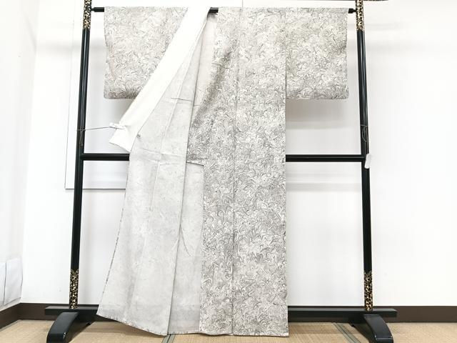 平和屋着物＊夏物 小紋 紗 墨流し文 正絹 逸品 CABI3665xi