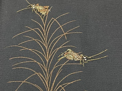 平和屋着物＊夏物　訪問着　絽　竹屋町刺繍　草木夏虫文　金彩　正絹　逸品　CABI3667xi
