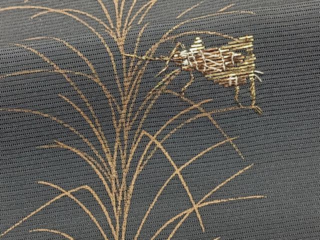 平和屋着物＊夏物　訪問着　絽　竹屋町刺繍　草木夏虫文　金彩　正絹　逸品　CABI3667xi