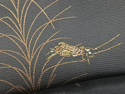 平和屋着物＊夏物　訪問着　絽　竹屋町刺繍　草木夏虫文　金彩　正絹　逸品　CABI3667xi