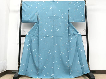 平和屋着物＊夏物　小紋　絽縮緬　ドット柄　正絹　逸品　CABI3671xi