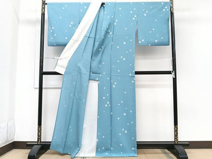 平和屋着物＊夏物　小紋　絽縮緬　ドット柄　正絹　逸品　CABI3671xi