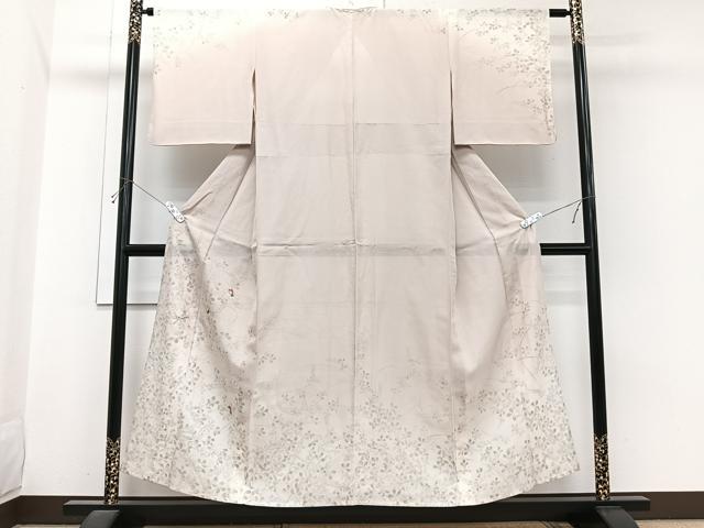 平和屋着物＊夏物　訪問着　絽　刺繍　枝萩蝶々文　暈し染め　銀糸　正絹　逸品　CABI3672xi