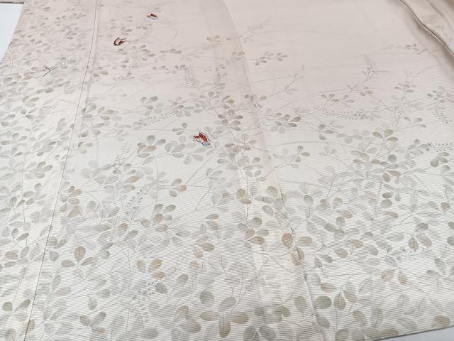 平和屋着物＊夏物　訪問着　絽　刺繍　枝萩蝶々文　暈し染め　銀糸　正絹　逸品　CABI3672xi