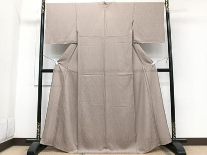 平和屋着物＊夏物　色無地　霞文紗　胡桃染色　正絹　逸品　CABI3673xi