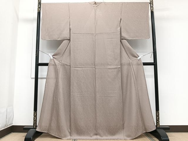 平和屋着物＊夏物　色無地　霞文紗　胡桃染色　正絹　逸品　CABI3673xi