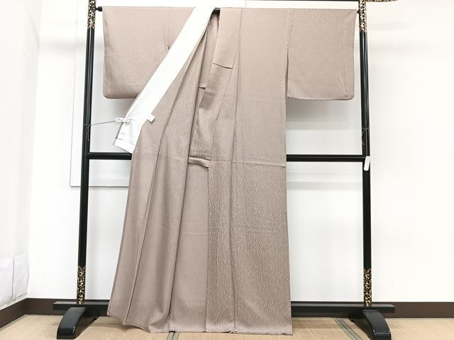 平和屋着物＊夏物　色無地　霞文紗　胡桃染色　正絹　逸品　CABI3673xi