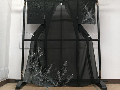 平和屋着物＊夏物　訪問着　絽　草花シルエット　暈し染め　正絹　逸品　未使用　CABI3675xi