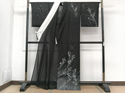 平和屋着物＊夏物　訪問着　絽　草花シルエット　暈し染め　正絹　逸品　未使用　CABI3675xi