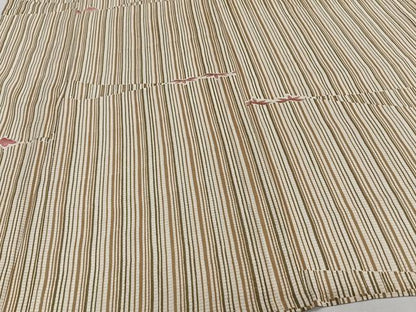 平和屋着物＊夏物　小紋　絽　縞花文　金彩　正絹　逸品　CABI3679xi