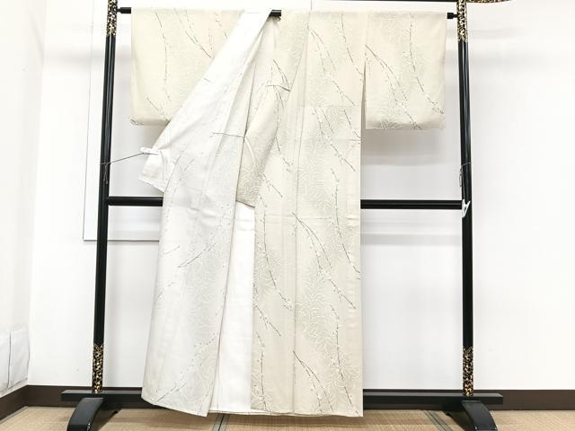 平和屋着物＊夏物　小紋　絽　枝花文　正絹　逸品　CABI3680xi