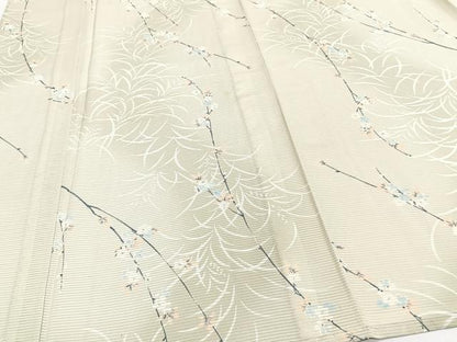平和屋着物＊夏物　小紋　絽　枝花文　正絹　逸品　CABI3680xi
