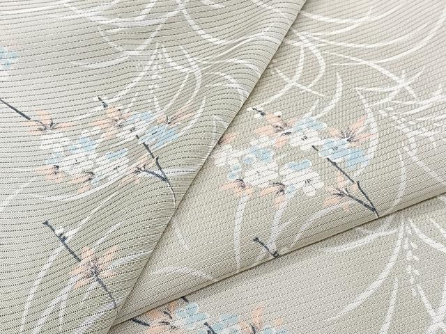 平和屋着物＊夏物　小紋　絽　枝花文　正絹　逸品　CABI3680xi