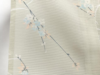 平和屋着物＊夏物　小紋　絽　枝花文　正絹　逸品　CABI3680xi