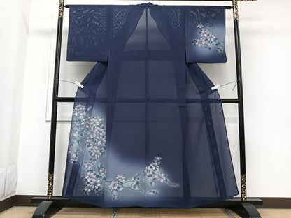 平和屋着物＊夏物 訪問着 絽 枝草花文 暈し染め 正絹 逸品 CABI3681xi