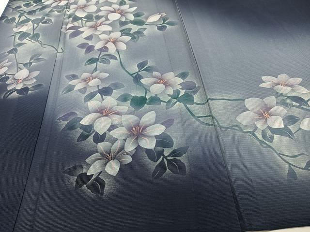 平和屋着物＊夏物 訪問着 絽 枝草花文 暈し染め 正絹 逸品 CABI3681xi