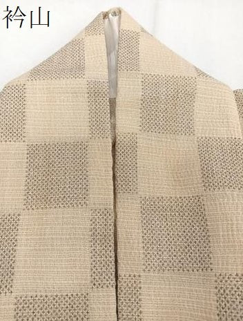 平和屋着物＊夏物 小紋 紗 格子 洗える着物 CABI3682xi