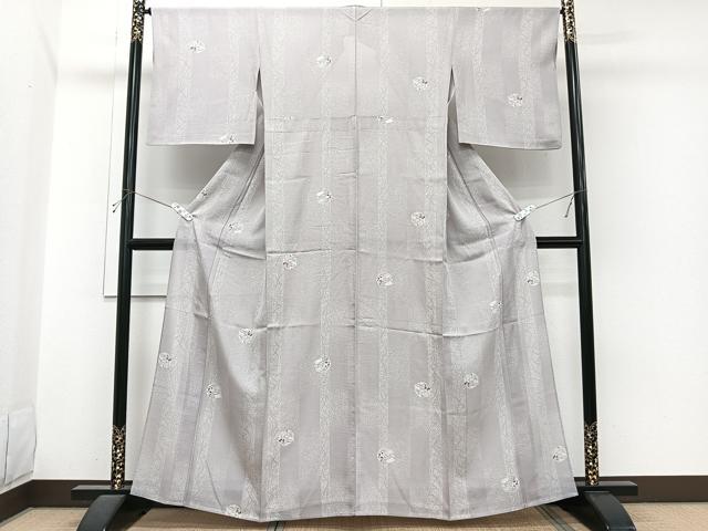 平和屋着物＊夏物 小紋 絽 雪輪跳兎 正絹 逸品 CABI3683xi