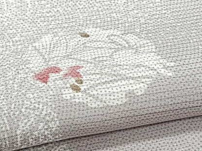平和屋着物＊夏物 小紋 絽 雪輪跳兎 正絹 逸品 CABI3683xi