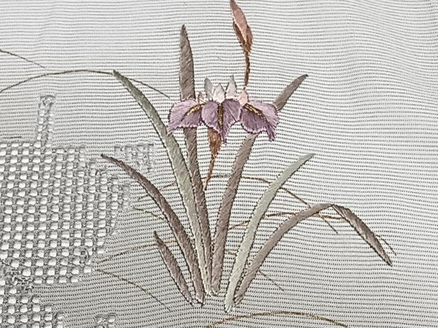平和屋着物＊夏物 訪問着 絽 刺繍 渡橋流水草花文 暈し染め 金彩 正絹 逸品 未使用 CABI3684xi