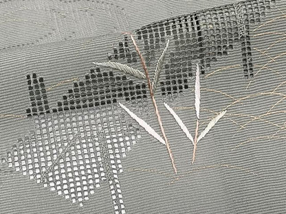 平和屋着物＊夏物 訪問着 絽 刺繍 渡橋流水草花文 暈し染め 金彩 正絹 逸品 未使用 CABI3684xi