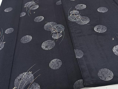 平和屋着物＊夏物 小紋 絽 舞葉丸文 正絹 逸品 CABI3685xi