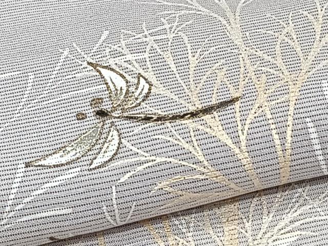 平和屋着物＊夏物 訪問着 絽 草木蜻蛉 金彩 正絹 逸品 CABI3687xi